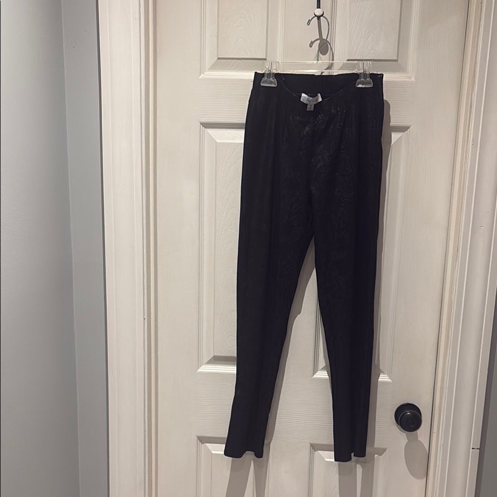 She + Sky black snakeskin pants SZ small